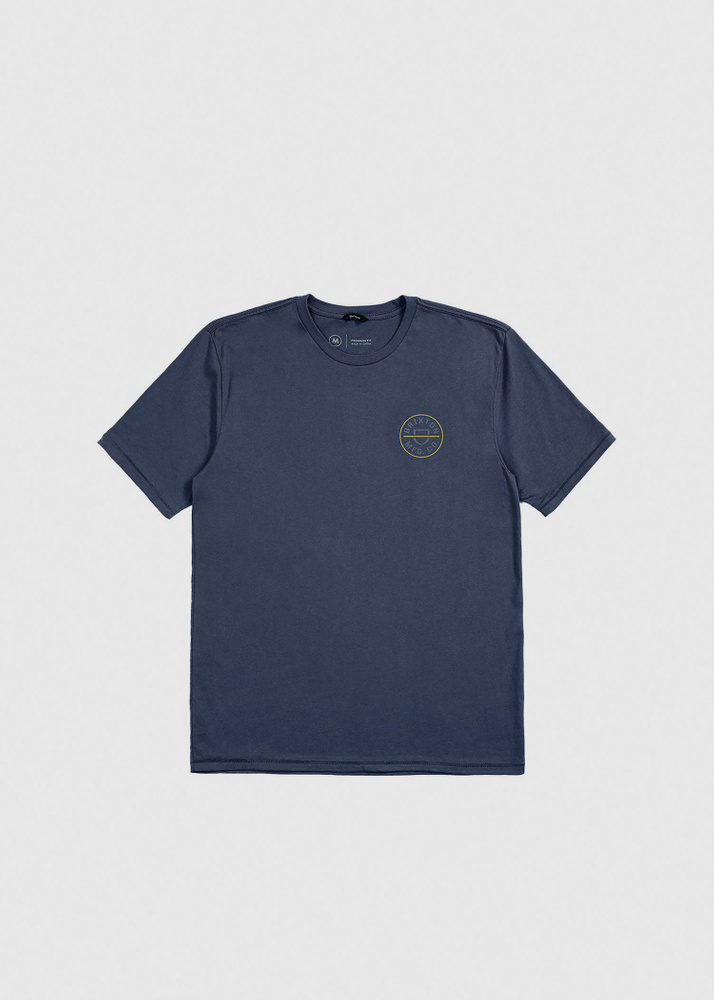 Brixton Crest II Standard T-Shirt - Washed Navy/Chinois Greecacia - S