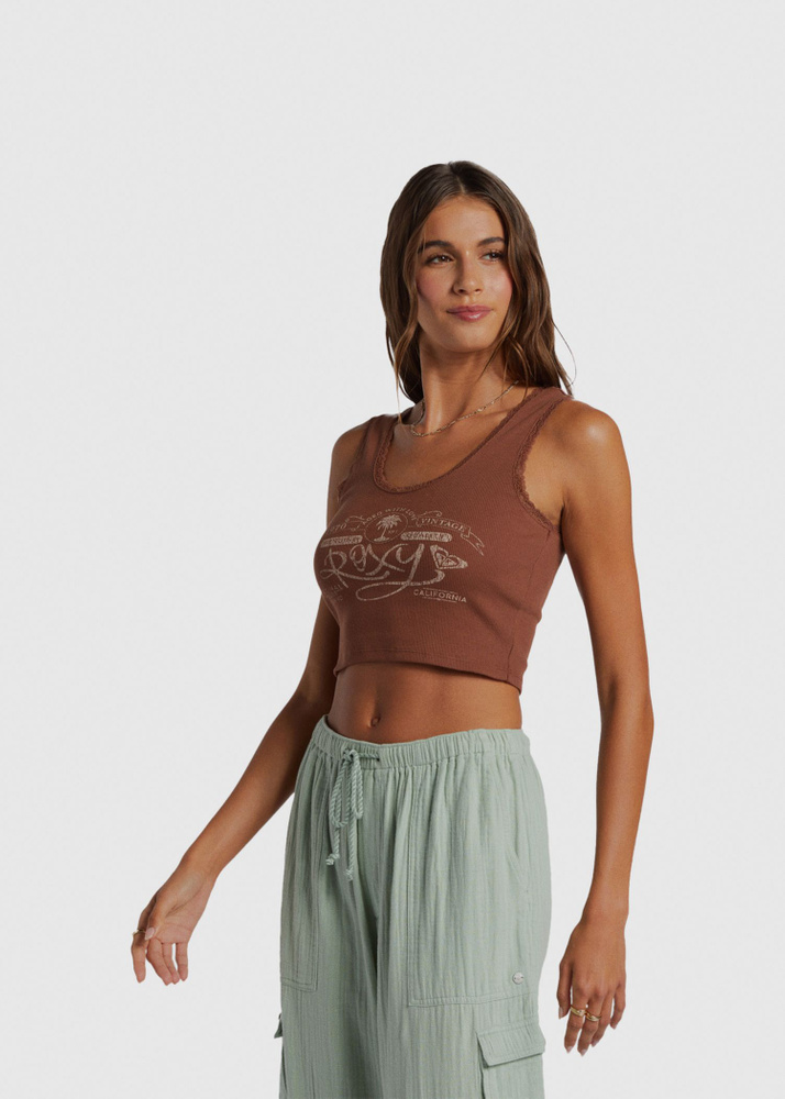 Roxy Vintage Lace Tank Top – Root Beer – M