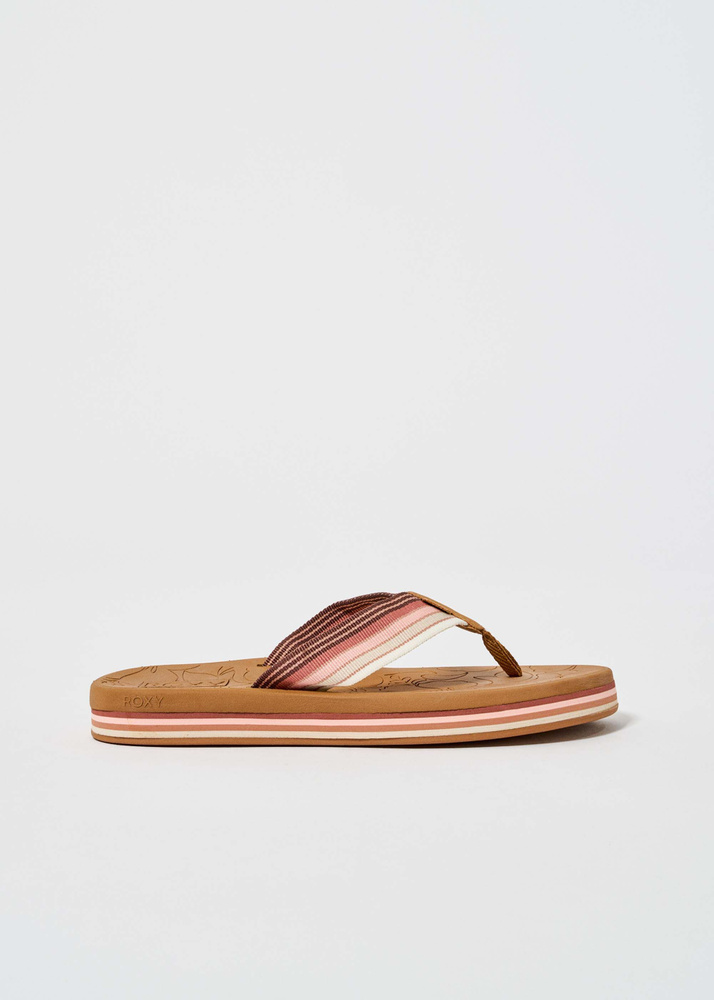 Roxy Colbee Hi Sandals - Dk Choc/Pink - UK 3