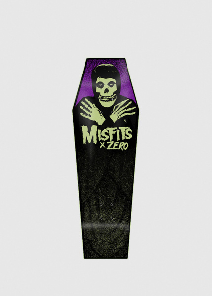 Misfits スケートボードデッキ　COFFIN Zero Skateboards Misfits Fiend Coffin Mid GITD 9.5' Skateboard Deck